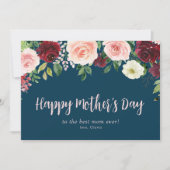 Eenvoudig script Floral Happy moederdag Card Feestdagenkaart (Voorkant)