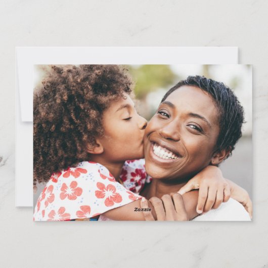 Eenvoudig script Floral Happy moederdag Card Feestdagenkaart (Achterkant)