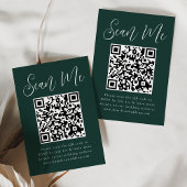 Eenvoudig script Forest Green QR Code Weduwschap R Informatiekaartje