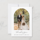 Eenvoudig script foto bruiloft bedankkaart (Voorkant)
