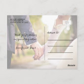Eenvoudig Script Foto bruiloft Dank u Briefkaart (Achterkant)
