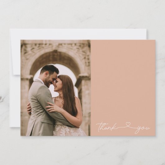 Eenvoudig script foto bruiloft Hartelijk dank Kaart (Voorkant)