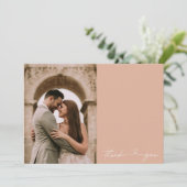 Eenvoudig script foto bruiloft Hartelijk dank Kaart (Staand voorkant)