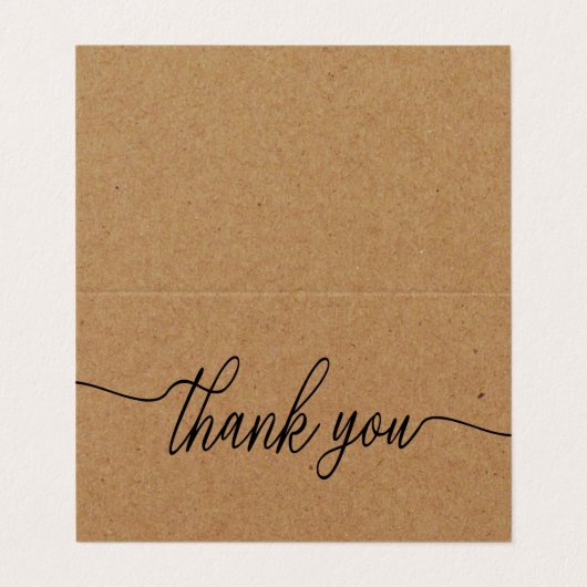 Eenvoudig script foto bruiloft Hartelijk dank Visitekaartje (Buitenkant ongevouwen)