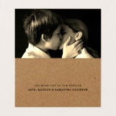 Eenvoudig script foto bruiloft Hartelijk dank Visitekaartje (Binnenkant ongevouwen)