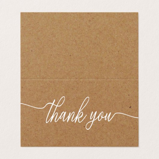 Eenvoudig script foto bruiloft Hartelijk dank Visitekaartje (Buitenkant ongevouwen)