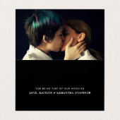 Eenvoudig script foto bruiloft Hartelijk dank Visitekaartje (Binnenkant ongevouwen)