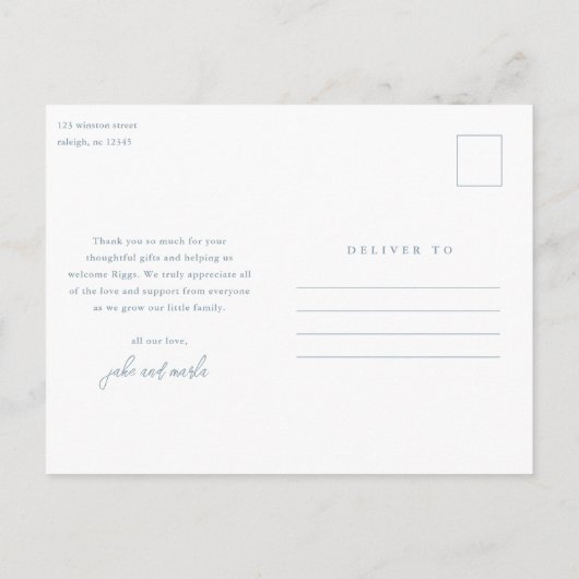 Eenvoudig script foto Collage Baby Hartelijk dank Briefkaart (Achterkant)