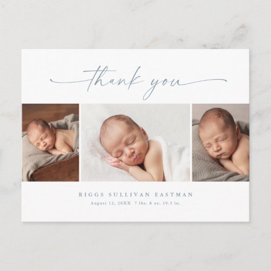 Eenvoudig script foto Collage Baby Hartelijk dank Briefkaart (Voorkant)