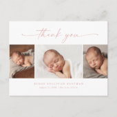 Eenvoudig script foto Collage Baby Hartelijk dank Briefkaart (Voorkant)
