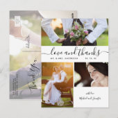 Eenvoudig script foto collage Weddenschap Bedankt Briefkaart (Voorkant / Achterkant)
