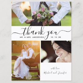 Eenvoudig script foto Collage Weddenschap Bedankt Briefkaart
