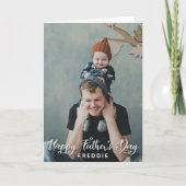 Eenvoudig script Foto Happy Father's Kaart (Voorkant)