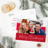 Eenvoudig script foto Merry Christmas Briefkaart