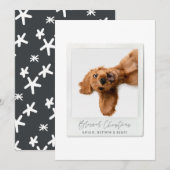 Eenvoudig script  foto moderne kerst feestdagenkaart (Voorkant / Achterkant)