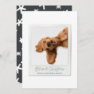 Eenvoudig script  foto moderne kerst feestdagenkaart