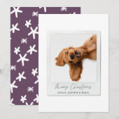 Eenvoudig script foto moderne kerst feestdagenkaart (Voorkant / Achterkant)