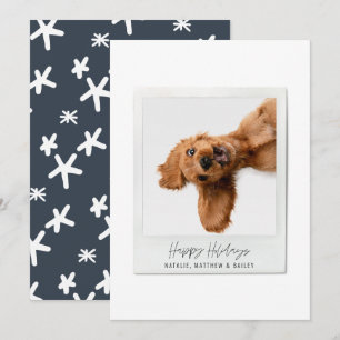 Eenvoudig script foto moderne kerst feestdagenkaart