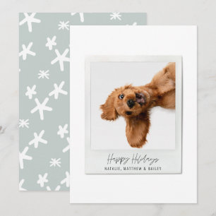 Eenvoudig script  foto moderne kerst feestdagenkaart