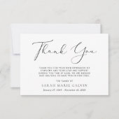 Eenvoudig script foto-sympathie begrafenis bedankkaart (Voorkant)