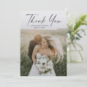 Eenvoudig script foto Weddenschap Bedankkaart (Staand voorkant)
