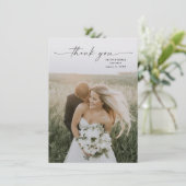 Eenvoudig script foto Weddenschap Bedankkaart (Staand voorkant)