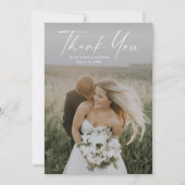 Eenvoudig script foto Weddenschap Bedankkaart (Voorkant)