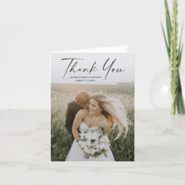 Eenvoudig script foto Weddenschap Bedankkaart