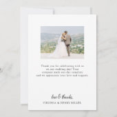 Eenvoudig script foto Weddenschap Bedankkaart (Achterkant)