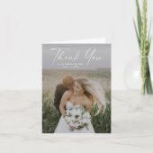 Eenvoudig script foto Weddenschap Bedankkaart (Voorkant)