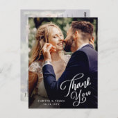 Eenvoudig script foto Weddenschap Bedankt Briefkaart (Voorkant / Achterkant)