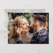 Eenvoudig script foto Weddenschap Bedankt Briefkaart (Voorkant / Achterkant)