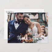 Eenvoudig script foto Weddenschap Bedankt budget Briefkaart (Voorkant / Achterkant)