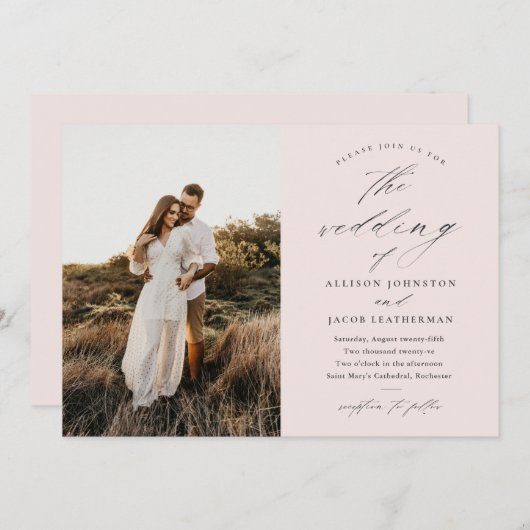 Eenvoudig script foto Weddenschap Kaart (Voorkant / Achterkant)