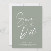 Eenvoudig script foto Weddenschap Save The Date (Voorkant)