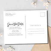 Eenvoudig script foto Weddenschap Save the Date Aankondigingskaart