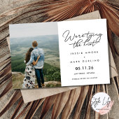 Eenvoudig script foto Weddenschap Save the Date Kaart