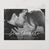 Eenvoudig script | Foto Wedding Save the Date Briefkaart (Voorkant)