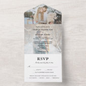 Eenvoudig Script Foto Zomer Bruiloft All In One Uitnodiging (Binnen)