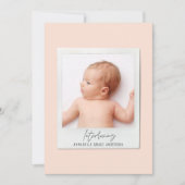 Eenvoudig script fotogeboorteaankondiging feestdagenkaart (Voorkant)