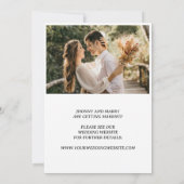 Eenvoudig Script-fotohuwelijk bewaart de datumkaar Kaart (Achterkant)
