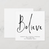Eenvoudig script Geloof Black White Holiday Notitiekaartje (Voorkant / Achterkant)