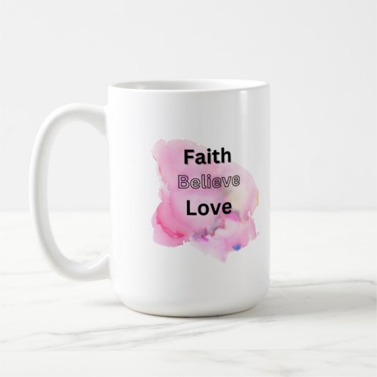 Eenvoudig script geloof geloof liefde koffiemok (Links)