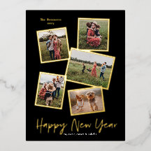Eenvoudig script Gelukkig Nieuwjaar 3-fotocollage 