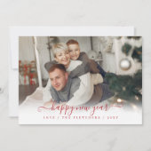 Eenvoudig script, gelukkig nieuwjaar feestdagenkaart (Voorkant)