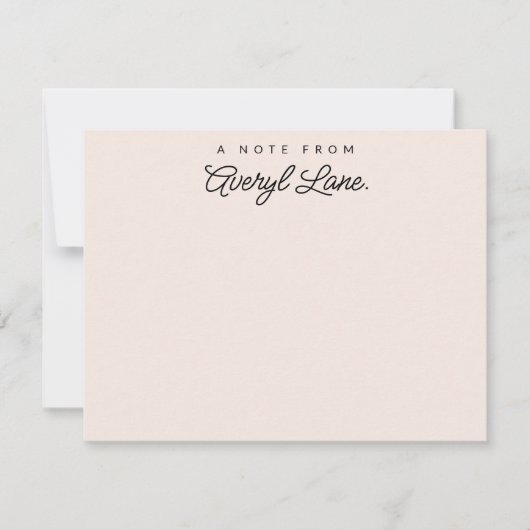 Eenvoudig script Gepersonaliseerd briefpapier Blus Notitiekaartje (Voorkant)