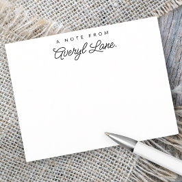 Eenvoudig script Gepersonaliseerd briefpapier Mode Notitiekaartje