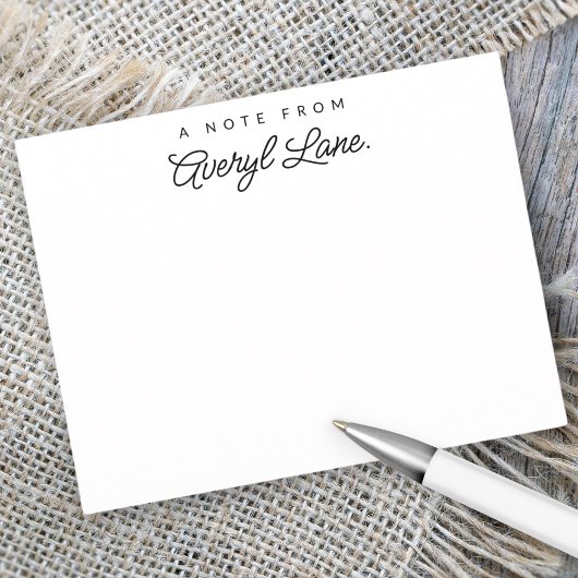 Eenvoudig script Gepersonaliseerd briefpapier Mode Notitiekaartje