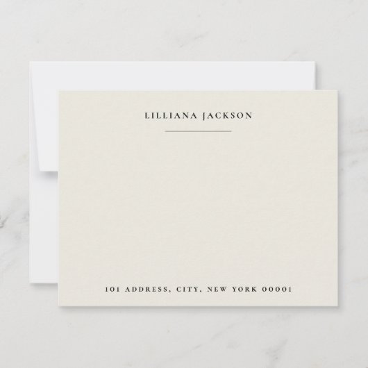 Eenvoudig script Gepersonaliseerd briefpapier Mono Notitiekaartje (Voorkant)