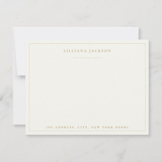 Eenvoudig script Gepersonaliseerd briefpapier Navy Notitiekaartje (Voorkant)